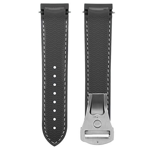 Ewatchparts 20-22Mm Rubber Diver Strap Band Omega Seamaster Planet Ocean Clasp Curved End #TOP3