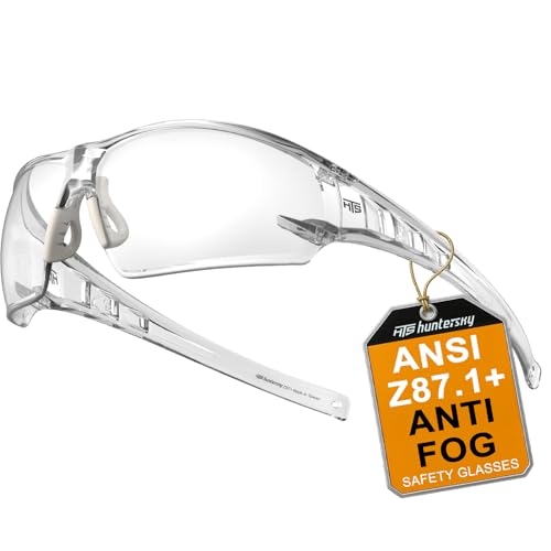 HTS HUNTERSKY Shooting Safety Glasses Anti Fog ANSI Z87.1 Small Size Clear Lens Protective Eyewear for Lab Work DIY