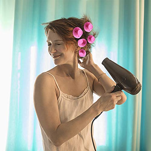 40 Pcs Magic Hair Rollers - Include 20pcs Large Silicone Curlers and 20pcs Small Silicone Curlers（Pink） - Thumbnail 5