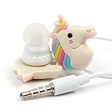 Auriculares infantiles in ear con diseño de unicornio arcoiris.