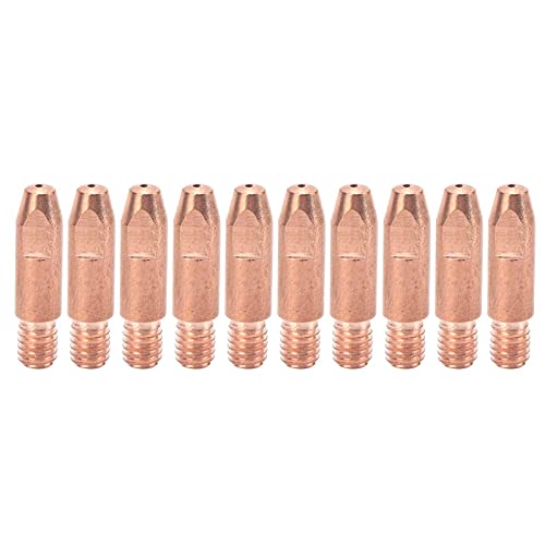 10 puntas de M6 boquilla conductora alimentación de alambre de cobre accesorios para pistola de soldar 24AKx1 mm piezas de antorcha de soldadura duraderas de alto rendimiento