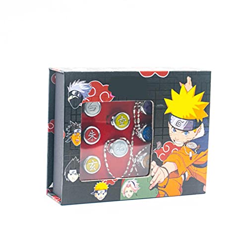RSPD Naruto Toys, Anel Naruto e Anéis Akatsuki Acessórios para Cosplay, Anéis Iluminados, Colar com