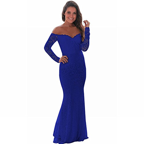 Robe dentelle manches longues coupe sirène moulante S