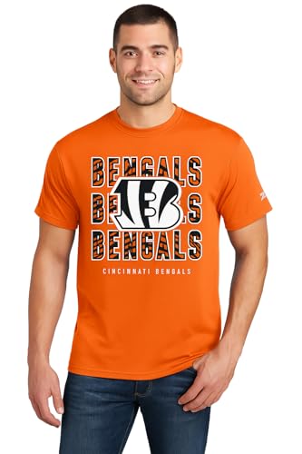 Zubaz NFL Men's Repeat Play Alternate Team Color Short Sleeve T-Shirt, Cincinnati Bengals, X-Large
