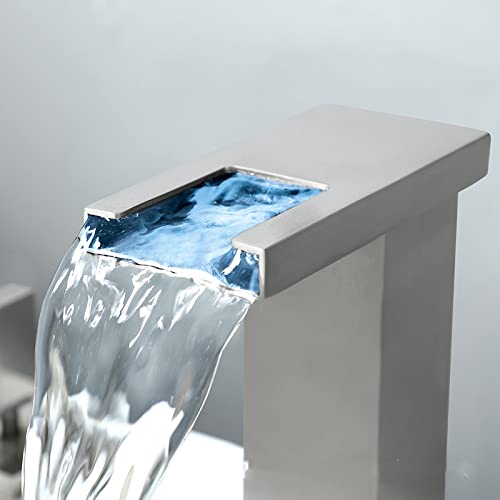 Mitigeur de salle de bain LED cascade lumineuse avec douchette - 5