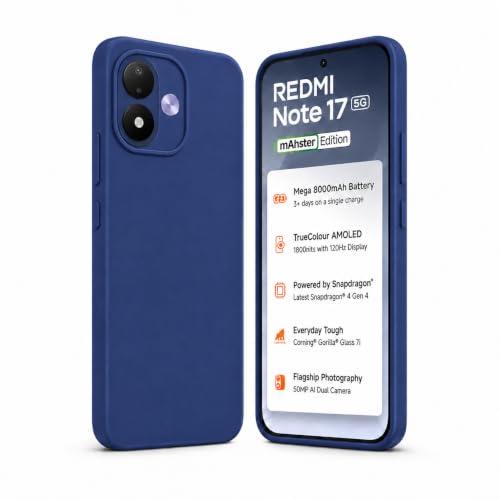 Image of FIRST MART Matte Silicone Back Cover for Redmi Note 17 - Blue