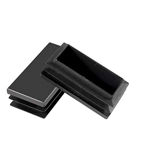 Image of 8pcs 1 inch x 2 inch Black Rectangle Tubing for Plastic Plugs Anti Slip Chair Leg Caps Pipe Tubing End Cap Durable Chair Glide.