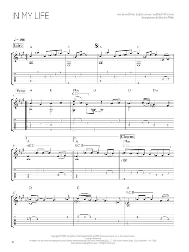 The Beatles Arranged for Solo Guitar by Dominic Miller Songbook | Guitar Tab Sheet Music Book for Students Teachers and Fans | Acoustic Electric Classical Guitar Reinterpreted Repertoire