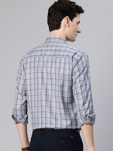 Image of Majestic Man Men's Pure Cotton Slim Fit Checkred Full Sleeve Classic Collar Everyday Formal Shirt