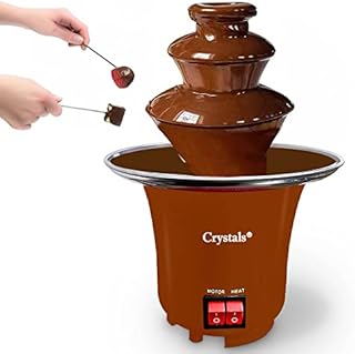3 Tier Stainless Steel Electric Chocolate Warmer Dip Fountain Party Fondue by Crystals® (Brown Chocolate Fountain)