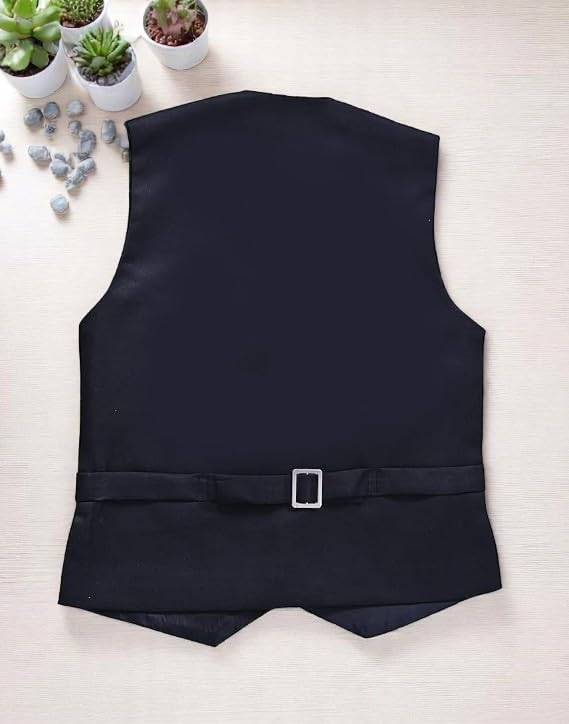 Qtsy Waistcoat for Boys with Pocket Square and Brooch 2