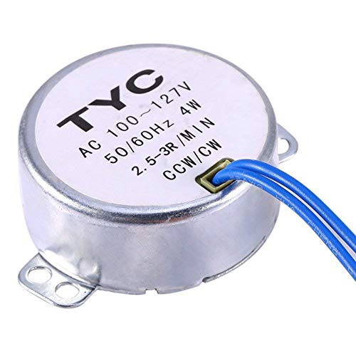 Yosoo Turntable Synchronous Synchron Motor 50/60Hz Ac 100~127V 4W 15-18Rpm/Min Ccw/Cw For Hand-Made, School Project, Model #TOP3