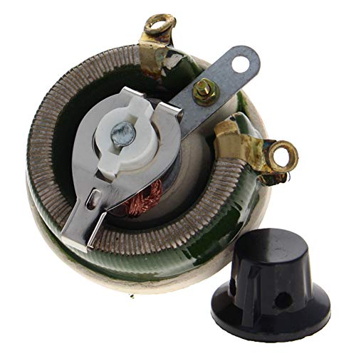 Heyiarbeit 50 Ohm 50W Ceramic Wirewound Potentiometer Linear Variable Rheostat Resistor With Knob For Light Dimmers Motor Speed Control 1Pcs #TOP1
