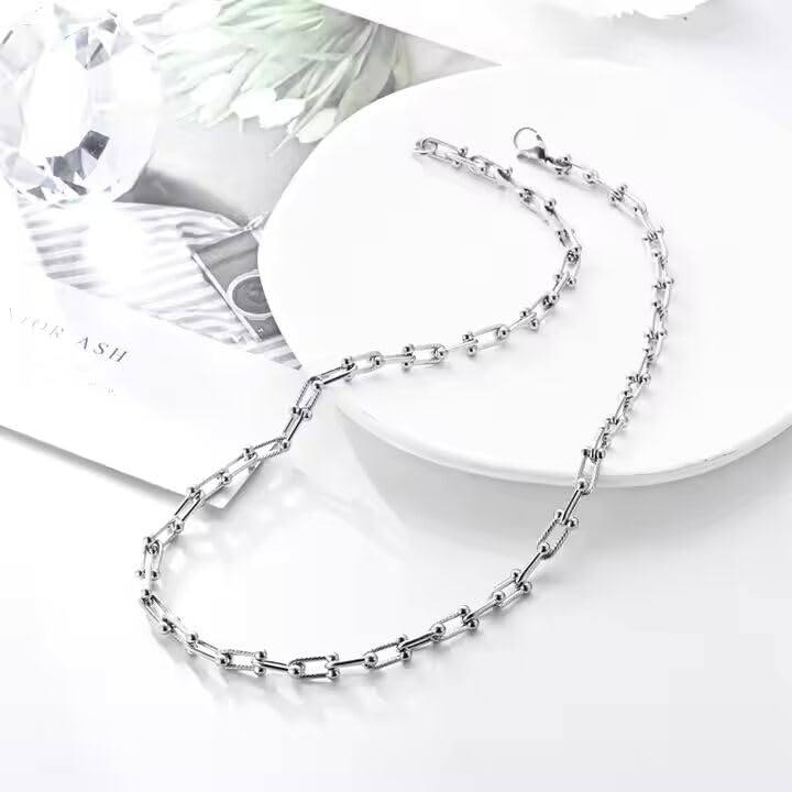 Image of THE MEN THING Chain for Men, Luxury Pure Titanium Steel Chain | Silver Stainless Steel Chain | Necklace Jewellery for Men & Boys