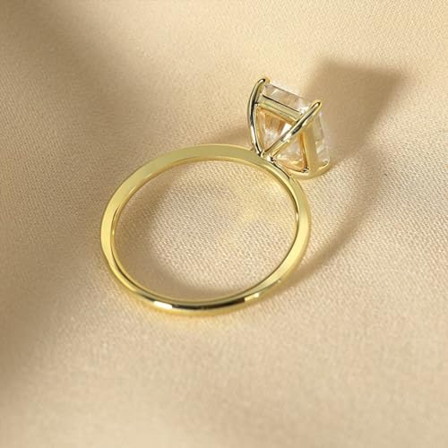 1ct/2ct/3ct Solid 10K 14K Gold Solitaire Radiant Cut Moissanite Engagement Ring for Women,D Color VVS1 Clarity Brilliant Cut Moissanite Wedding Bridal Promise Anniversary Ring Jewelry Gift3