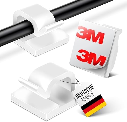 MYMIND® Kabelhalter selbstklebend 50 Stück Kabelclips Indoor & Outdoor