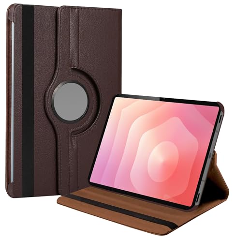 Image of TGK 360 Rotatable Flip Cover for Samsung Galaxy Tab S11 Case 11 inch 2025, Galaxy Tab S10 Lite / S10 FE / S9 FE 10.9 inch / S9 11 Inch 2023 (Brown)