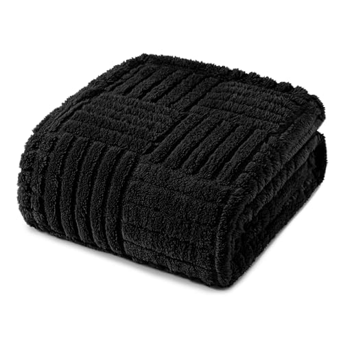 Whale Flotilla Lightweight Fleece Throw Blanket for Couch, Black