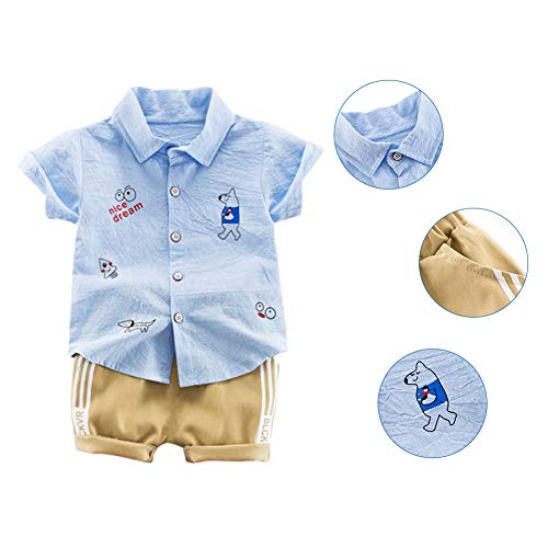 BAOBAOLAI Camisa de bebê menino estampa animal roupas de cavalheiro roupas com shorts roupas