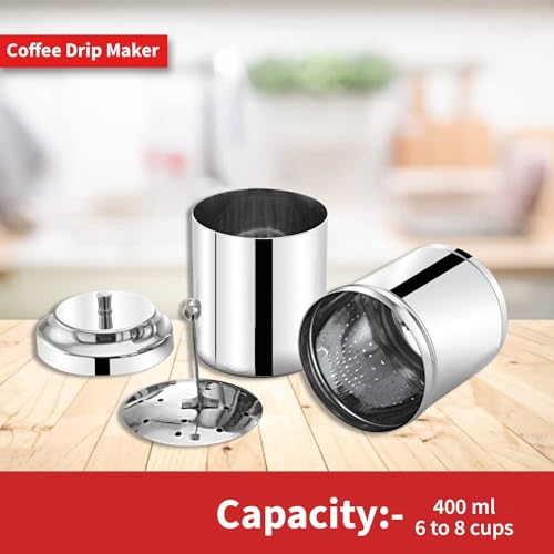 Image of pmw - Stainless Steel Filter Coffee Maker Big Size,6-8 Cups, 400 ml