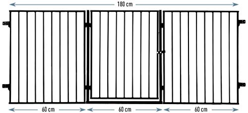 ib style® CATO | schoorsteenbeschermingsrooster | uitbreidbaar | dubbele sluiting | 3-delig / 180cm zwart - Image 3