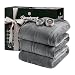 Beautyrest Heated Microlight to Berber Elect Electric Blanket with Two 20 Heat Level Setting Controllers, King, Grey