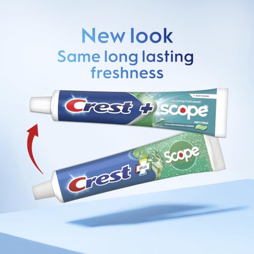Crest + Scope Whitening Toothpaste - Pack of 3, 5.4 Oz Tubes - Anticavity Fluoride Toothpaste, Fresh Breath, Kills Germs - Tartar Protection, Enamel Protection - Minty Fresh Flavor - image 7