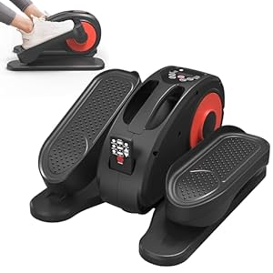 Elliptical Pedal Exerciser, Under Desk Full Function Elliptical Cross Trainer with Display Remote Control Non-Slip Pedal, Ultra Quiet Adjustable Resistance Portable Mini Elliptical for Home Office Gym