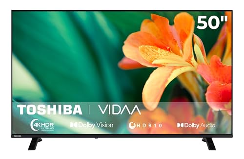 Toshiba 50 Zoll Smart TV VIDAA - 4K UHD Fernseher mit Dolby Vision HDR, Triple-Tuner (DVB-C/S2/T2) und Streaming Apps, LED TV 50UV1563DDW (2026)