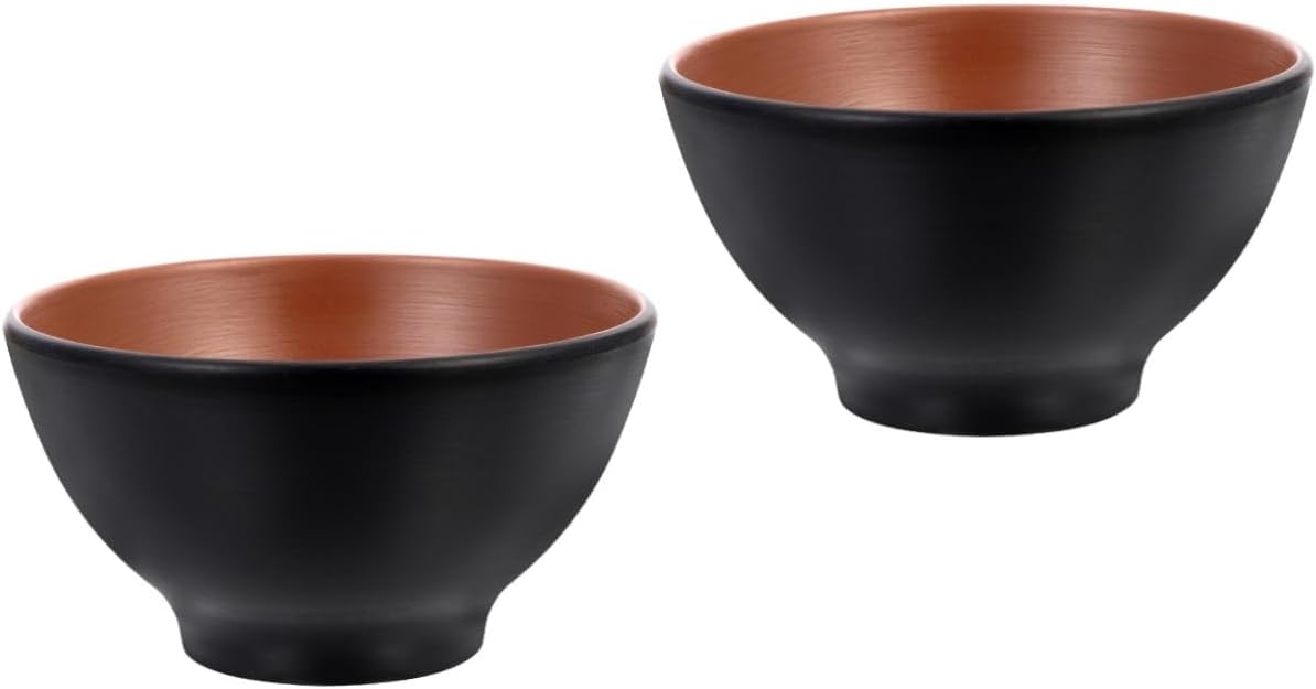MAGICLULU 2pcs Restaurant Noodle Bowl Retro Serving Bowl Great for Soup Instant Noodles Salad Non-slip Easy to Clean