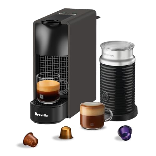 Nespresso Essenza Mini Espresso Machine by Breville with Milk Frother,20.3 fl oz, Piano Black