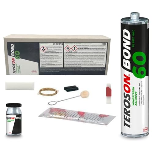 Kit collage pare-brise TEROSON BOND 60, colle PU 310 ml, kit collage pare-brise pour voiture, colle pour pare-brise, réparation de vitrage automobile,...