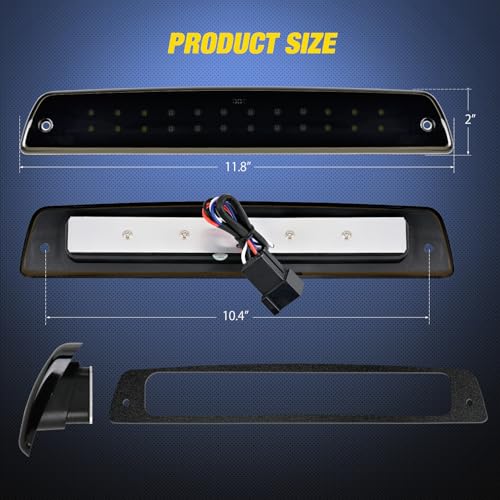 Image of Nilight Third Brake Light for Dodge Ram 1500 2500 3500 1994-2001, Smoked