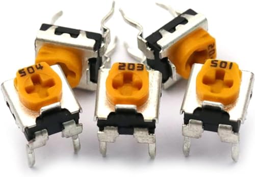 Image of AIXILAN Single cone potentiometer,5PCS WH06-2 Potentiometer 100R 200R 500R 1K 2K 5K 10K 20K 50K 100K 200K 1M Single Turn Pot Variable Dimmer Switches Resistors (Size : 100 Ohm)(100K Ohm)