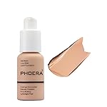 PHOERA Foundation,Full Coverage Flawless Soft Matte 24 HR Oil Control Waterproof Concealer Liquid Foundation Makeup.(1 Pcs-103 Warm Peach)