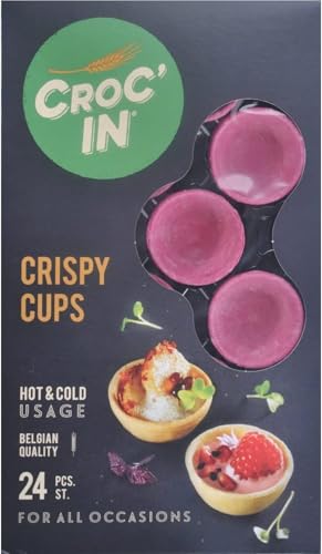 CROC’IN - Tartaletas para Rellenar Fucsia - Base de tartaleta para Pastelería o Aperitivos - Elaboración Artesanal & Vegana - 24 unidades
