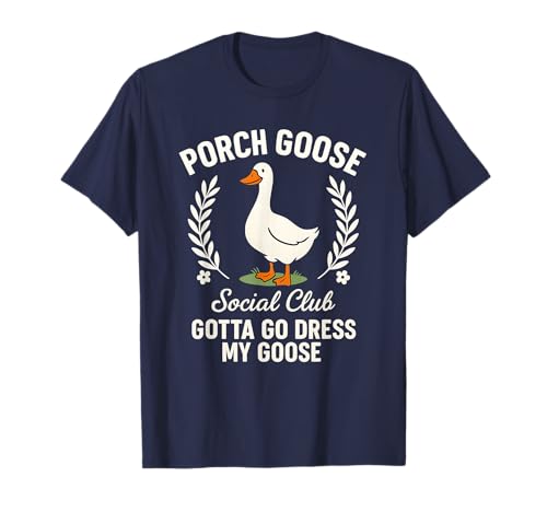 Porche Goose Social Club Funny Farm Bird Animal Lover Design T-Shirt
