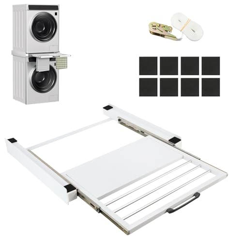 Jaxguom Lot de 2 cadres intermédiaires pour sèche-linge et machine à laver, kit intermédiaire avec tiroir pour machine à laver et sèche-linge | Kit de montage intermédiaire pour buanderie | Convient