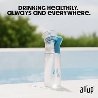 AIR UP® water bottle Twist Pro original starter set with pods in 5 flavours I 600ml drinking bottle with sugar-free flavouring I dishwasher-safe, BPA-free I in Blue Splash