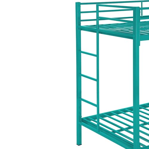 Image of Pilio Twin Over Twin Metal Bunk Beds for Kids | Bunker Bed for Adults | Double Decker Bed for Kids Room Furniture | Frame Only, Mattress not Included (Aqua Blue)