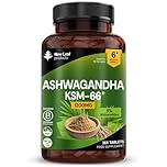 Ashwagandha KSM 66-365 (6 Months Supply) 1200mg Vegan Tablets Pure High Strength Root Extract - Ashwagandha KSM Tablets Supplement (not Capsules or Gummies) Non-GMO & UK Made (6 Months Supply)