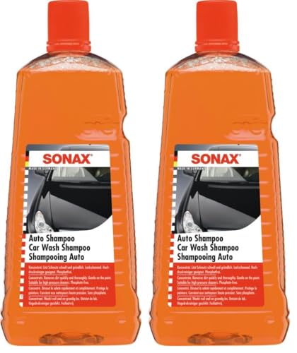 SONAX Shampooing auto (2 litres) concentré, nettoyage rapid et protection de peinture automobile sans phosphate | Réf: 03145410-810 (Lot de 2)