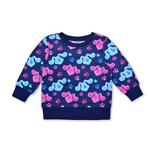Nickelodeon Blue’s Clues & You Girls’ Long Sleeve Shirt And Jogger Pant Set For Infant And Toddler – Navy/Pink #TOP1