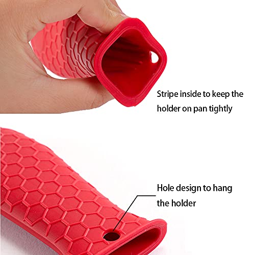 Silicone Pot Holder,Spespo Pan Handle Cover for Cast Iron Skillets Frying Pan & Griddle pan ,3 Pack Second Image