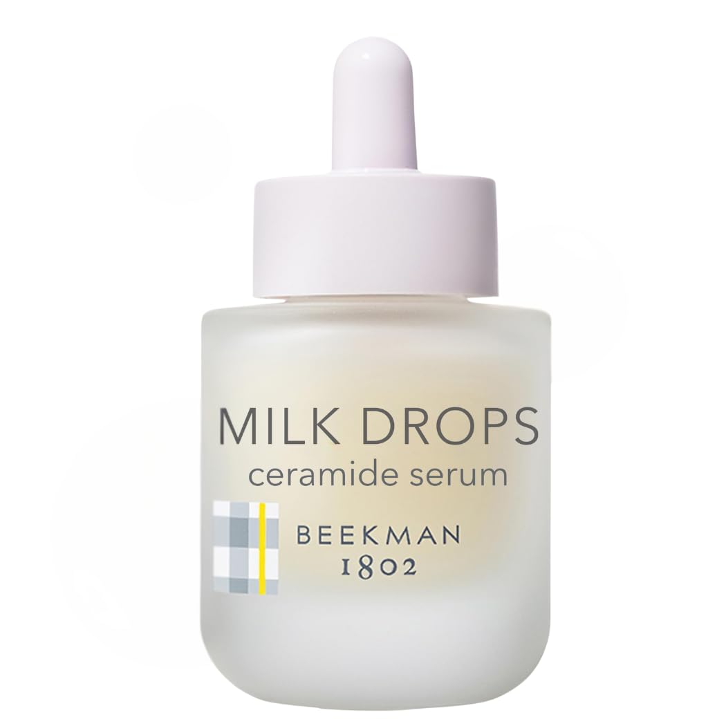 Beekman 1802 Milk Drops Ceramide Facial Serum – Hydrating Barrier Serum with Goat Milk, Ceramides, Squalane & Hyaluronic Acid – Lightweight, Non-Greasy – Fragrance Free – For Oily & Acne-Prone Skin
