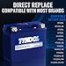 TYKOOL YTX20L-BS YTX20HL-BS Lithium LiFePO4 Motorcycle Battery,12V 12Ah,600CCA,Built in BMS,Powersports Battery,for ATV, UTV,Jet Ski,Personal Watercraft, Snowmobile,Quad, Riding Lawn Mower, Tractor