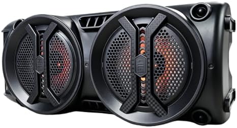 Dual Woofer Bluetooth Speaker with RGB LED Lights, 1200mAh