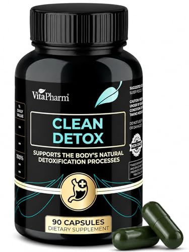 VitaPharm Clean Detox Zeolite Capsules – Natural Zeolite Detox for Heavy Metal, Mold & Full Body Cleansing – 90 Capsules for Gut Health, Immune System Support & pH Balance