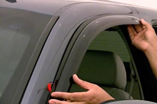 Black Horse Off Road [BHOR] Tape On Rain Guards/Wind Deflectors Compatible with 2007-2021 Toyota Tundra Double Cab Smoke 4 PCs - 141655