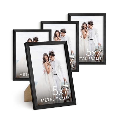 HAUS AND HUES 5x7 Black Metal Picture Frames - Black